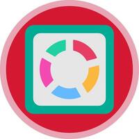 Pie Chart Flat Multi Circle Icon vector