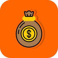 Money Bag Filled Orange background Icon vector