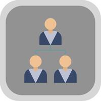 Hierarchy Flat Round Corner Icon vector