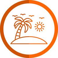 Beach Line Orange Circle Icon vector