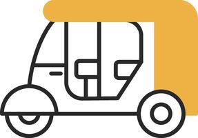 Rickshaw Skined Filled Icon vector