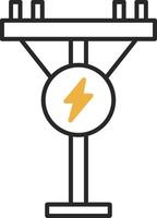 Electric Pole Skined Filled Icon vector