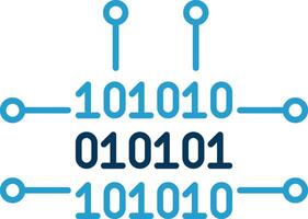 Binary Code Line Blue Two Color Icon vector