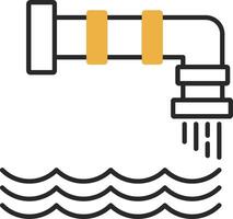 Water Pollution Skined Filled Icon vector