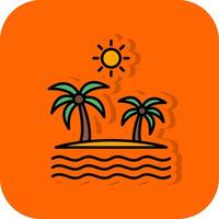 Island Filled Orange background Icon vector