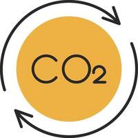 Carbon Cycle Skined Filled Icon vector