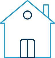 Residence Line Blue Two Color Icon vector