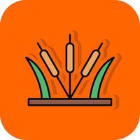 Reeds Filled Orange background Icon vector