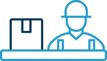 Assembling Line Blue Two Color Icon vector