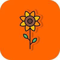 girasol lleno naranja antecedentes icono vector