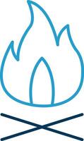 Fire Line Blue Two Color Icon vector