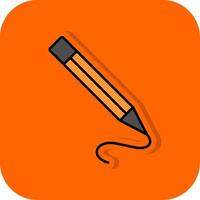 lápiz lleno naranja antecedentes icono vector