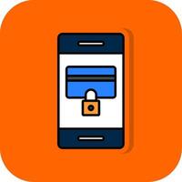 Secure Payment Filled Orange background Icon vector