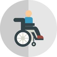 Disabled Person Flat Scale Icon vector