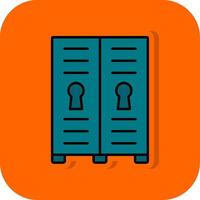 Lockers Filled Orange background Icon vector