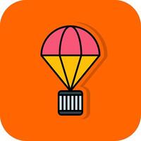 Parachute Filled Orange background Icon vector