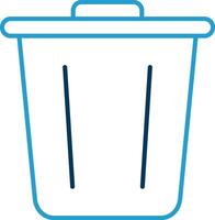 Garbage Line Blue Two Color Icon vector