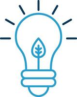 Eco Bulb Line Blue Two Color Icon vector