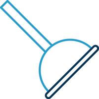 Plunger Line Blue Two Color Icon vector