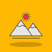 Mountain Filled Shadow Icon vector