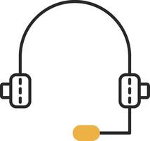 Headphone Skined Filled Icon vector