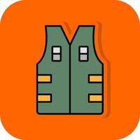 Bullet Proof Vest Filled Orange background Icon vector