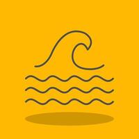 Wave Filled Shadow Icon vector