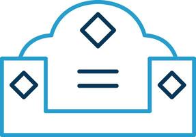 Couch Line Blue Two Color Icon vector