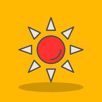 Sun Filled Shadow Icon vector