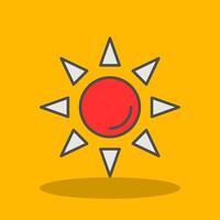 Sun Filled Shadow Icon vector