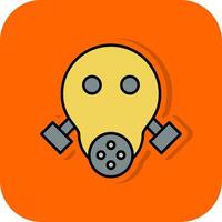 Gas Mask Filled Orange background Icon vector