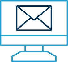 Monitor Line Blue Two Color Icon vector