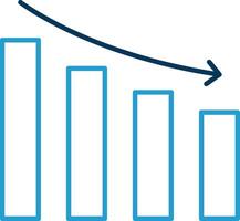 Reputation Loss Line Blue Two Color Icon vector