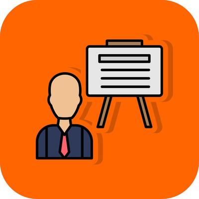 Board Filled Orange background Icon