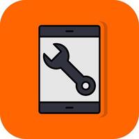 Mobilephone Support Filled Orange background Icon vector