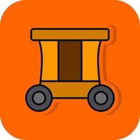 Carriage Filled Orange background Icon vector