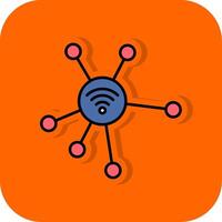 Network Filled Orange background Icon vector