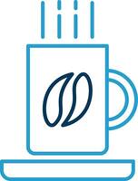 Coffee Mug Line Blue Two Color Icon vector