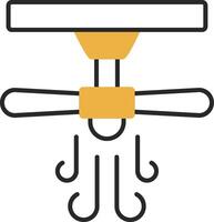 Ceiling Fan Skined Filled Icon vector