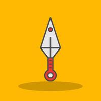 Kunai Filled Shadow Icon vector