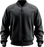 Sporty Black Track Jacket with Zipper png