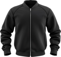 Sporty Black Track Jacket with Zipper png