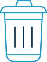 Dustbin Line Blue Two Color Icon vector