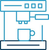 Coffee Machine Line Blue Two Color Icon vector