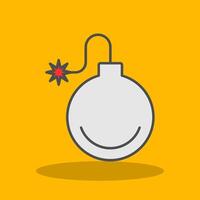 Bomb Filled Shadow Icon vector