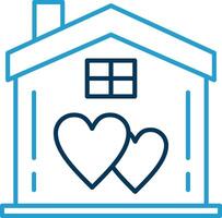 Sweet Home Line Blue Two Color Icon vector