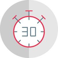 medio hora plano escala icono vector