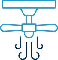 Ceiling Fan Line Blue Two Color Icon vector