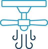 Ceiling Fan Line Blue Two Color Icon vector