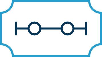 Razor Blade Line Blue Two Color Icon vector